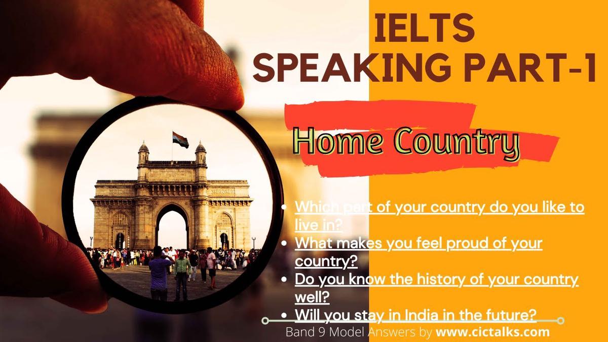 'Video thumbnail for Topic - Home Country 🇨🇦🇮🇳🇱🇷 | IELTS Speaking Part 1 | Questions & Answers [With Band 9 Vocabulary]'